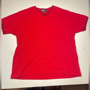 VTG Polo Ralph Lauren Woven Rugby Red Shirt Blue Label Embroidered XL